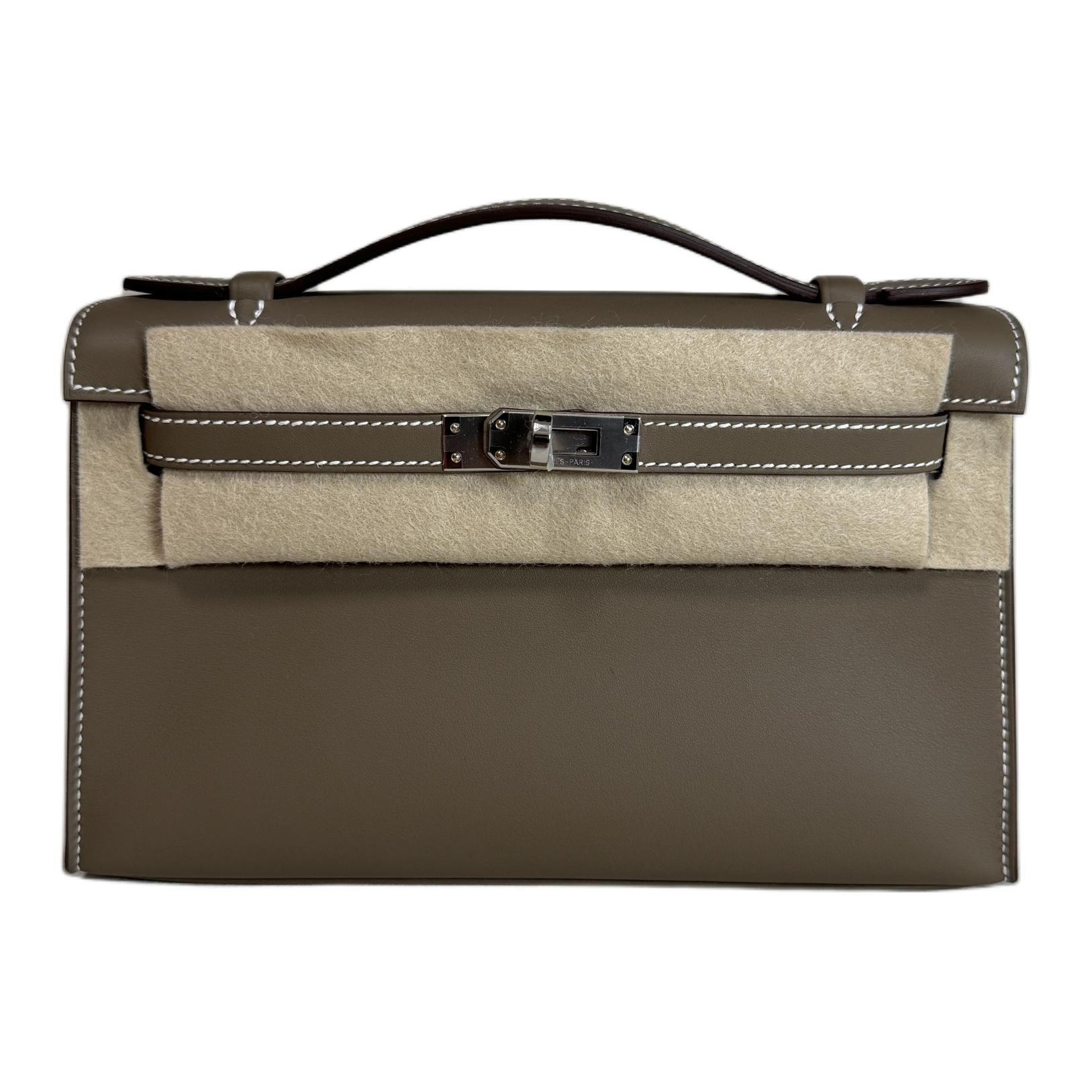 Женская сумка Hermes Mini Kelly 22 (серая)