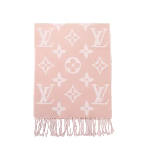 LOUIS VUITTON Wool Knit Scarves Unisex Dry Rose