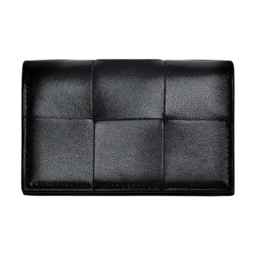 Bottega Veneta Business Card Case Intreccio Black