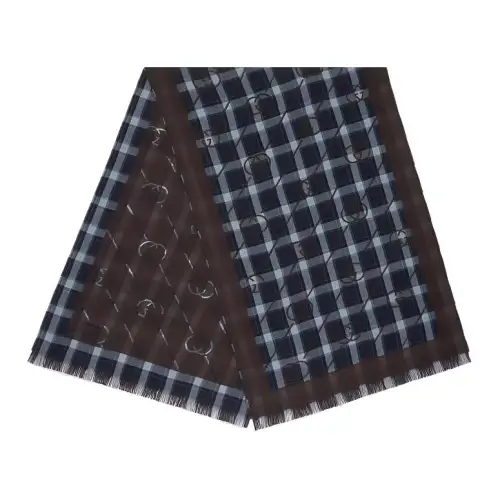 GUCCI Knit Scarves Unisex Brown/Blue