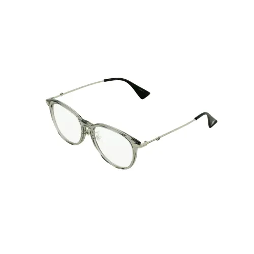GUCCI Plate Square Prescription Glasses Women's Silver