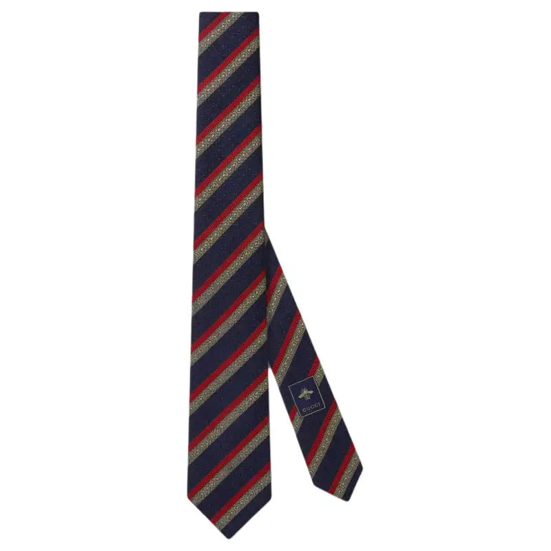 GUCCI Horsebit Collection Mulberry Silk Cupro Ties Men's Blue