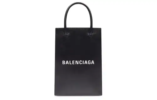 Balenciaga Cow Leather Shoulder Bag With Cell Phone Pouch Women's Black