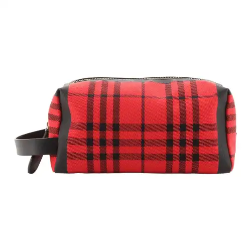 Burberry Canvas Bag Clutch Makeup Bag Women's Red