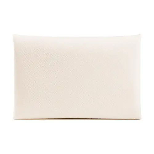 HERMES Calvi Calfskin Card Holder Women's Milkshake White