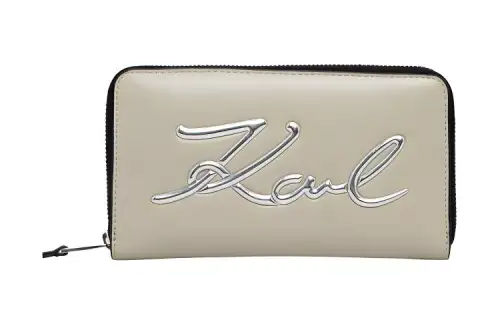 KARL LAGERFELD / Karl Lagerfeld Jeans Polyurethane Wallet Women's Silver Gray