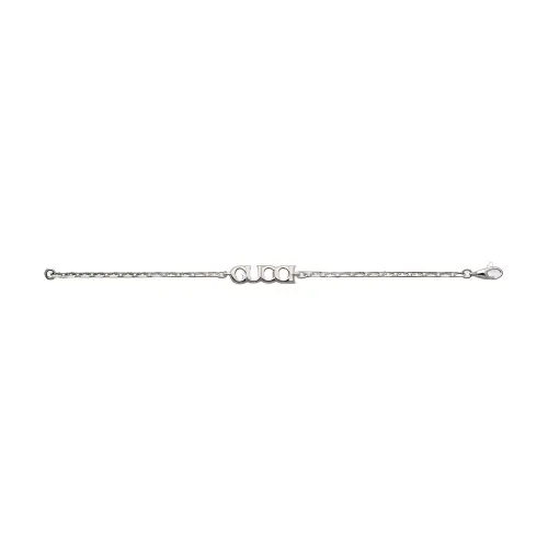 GUCCI 925 Patterned Silver Bracelets Unisex Silver