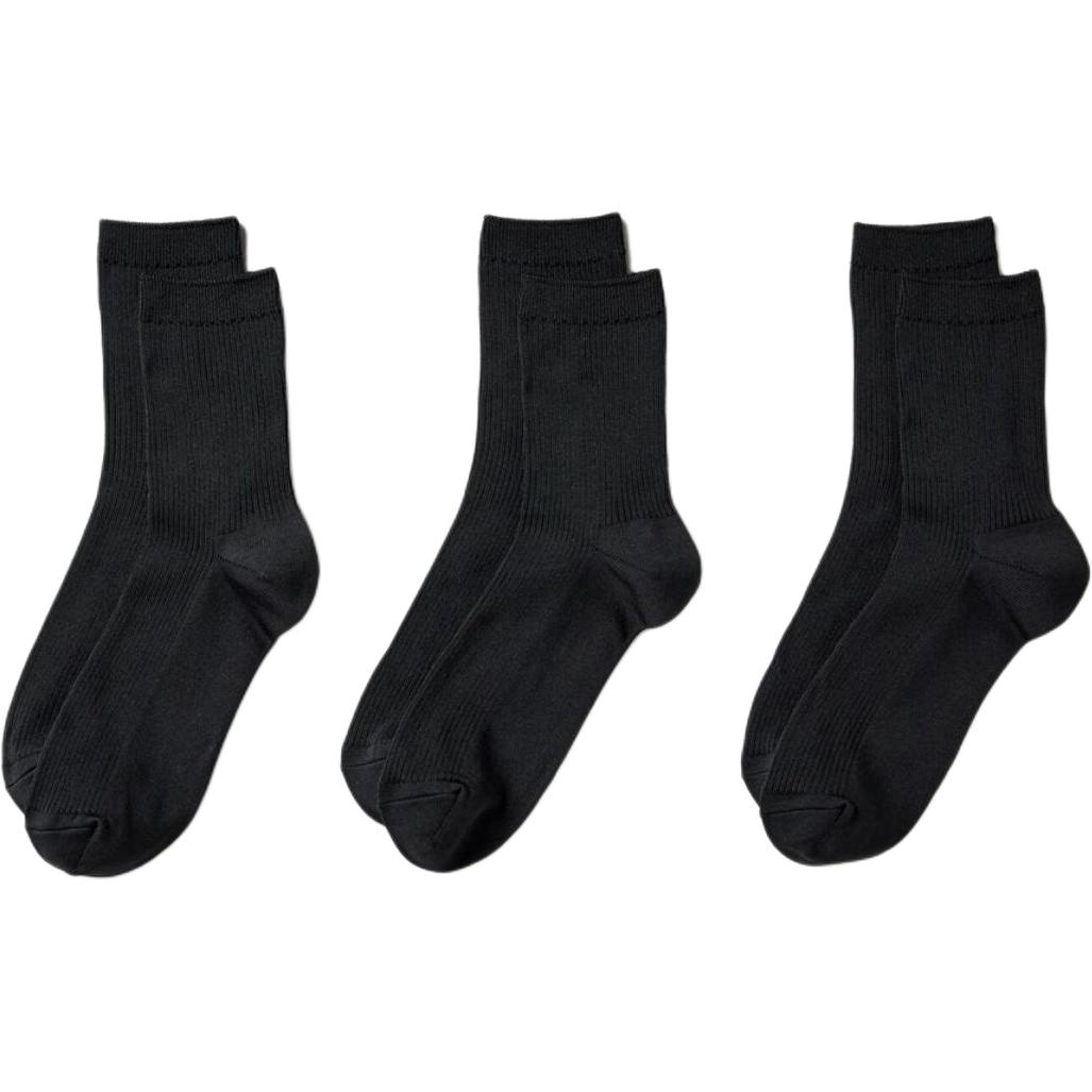 UNIQLO Crew Socks Women’s 3 Pack Black