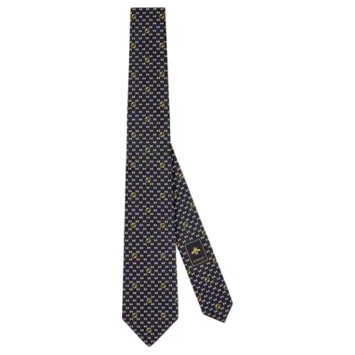 GUCCI Silk Ties Men's Dark Blue