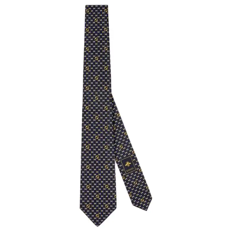 GUCCI Silk Ties Men's Dark Blue