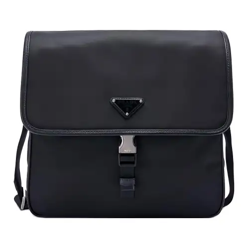 PRADA Nylon Fabric Messenger Bag, Crossbody Bag, Shoulder Bag Men's Black