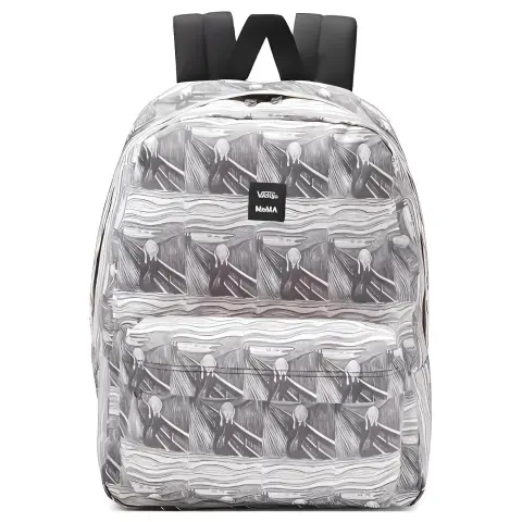 Vans MOMA Old Skool Collaboration Polyester Backpack Regular Unisex Gray White