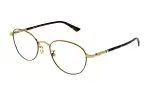 GUCCI Versatile Metal Oval Prescription Glasses Men's Gold