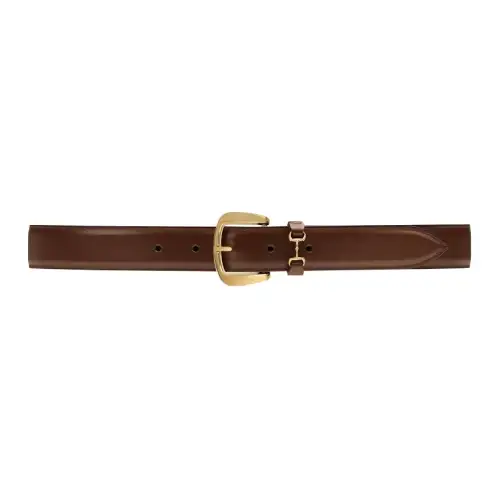 GUCCI Horsebit Leather Belts Men's Brown Width 3cm