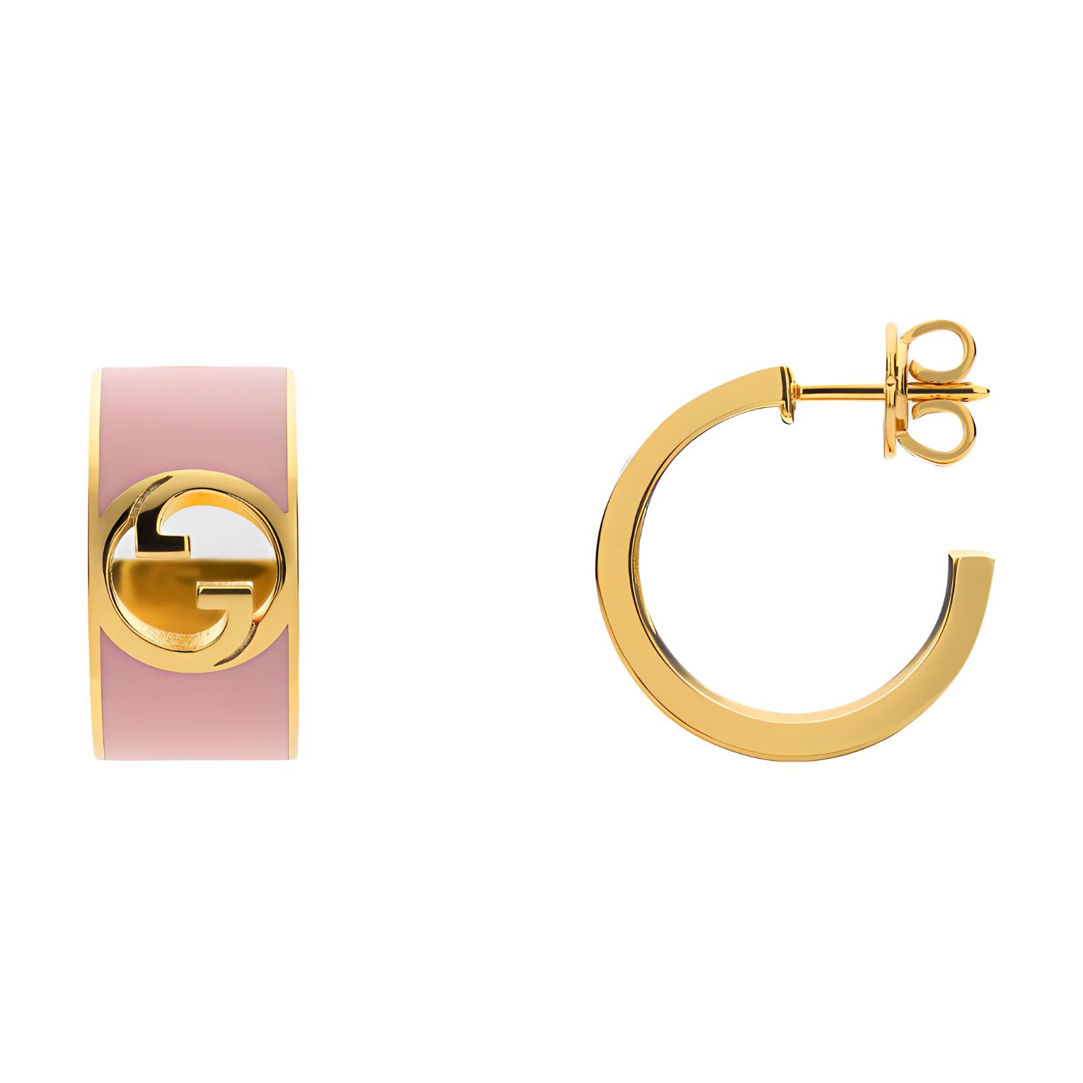 GUCCI Blondie Enamel Earrings Unisex Pink