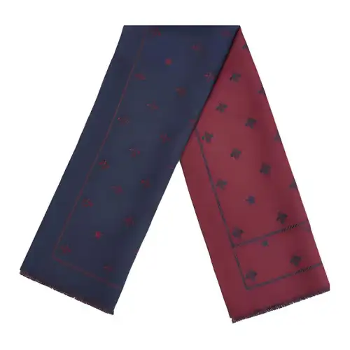 GUCCI Knit Scarves Men's Dark Red/Blue
