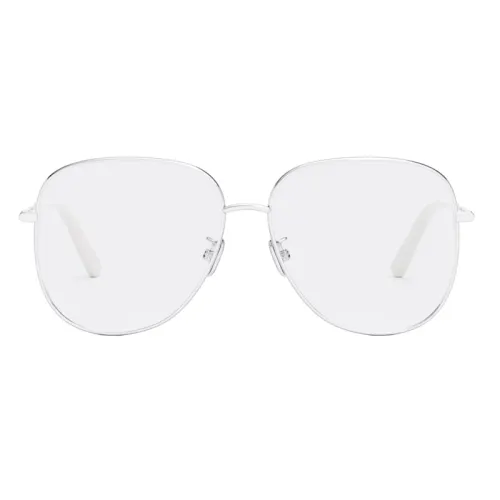 DIOR Alloy Irregular Shape Eyeglass Frames Unisex Silver