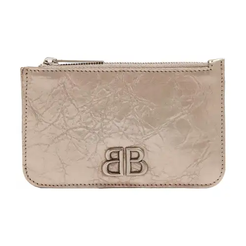 Balenciaga Leather Card Holder Card Holder Women's Metallic
