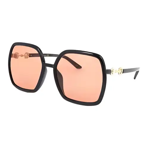 GUCCI Horsebit Collection Square Sunglasses Unisex Black