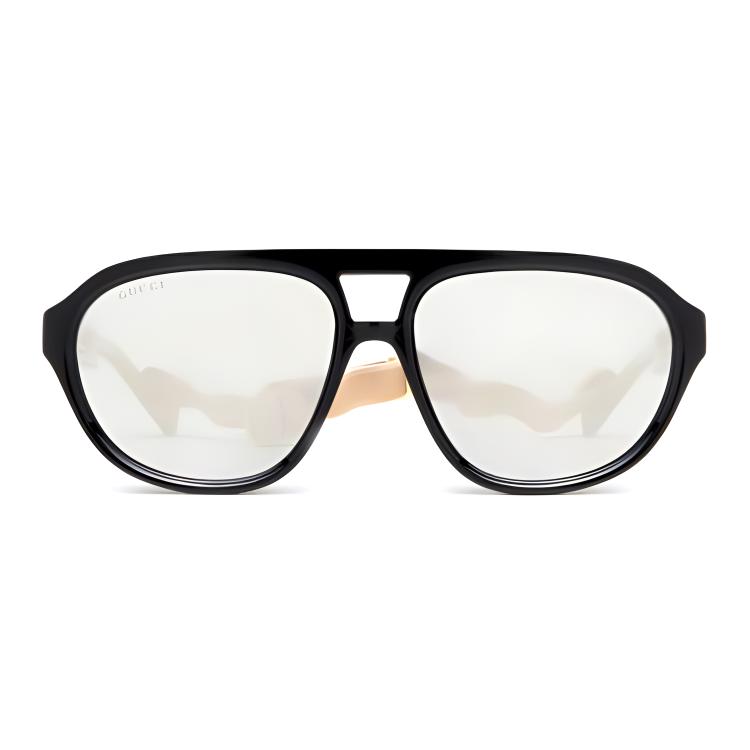 GUCCI Fashion Trend Plate Aviator Sunglasses Men's