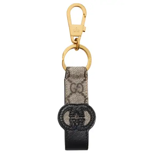 GUCCI Interlocking G Leather Keyring