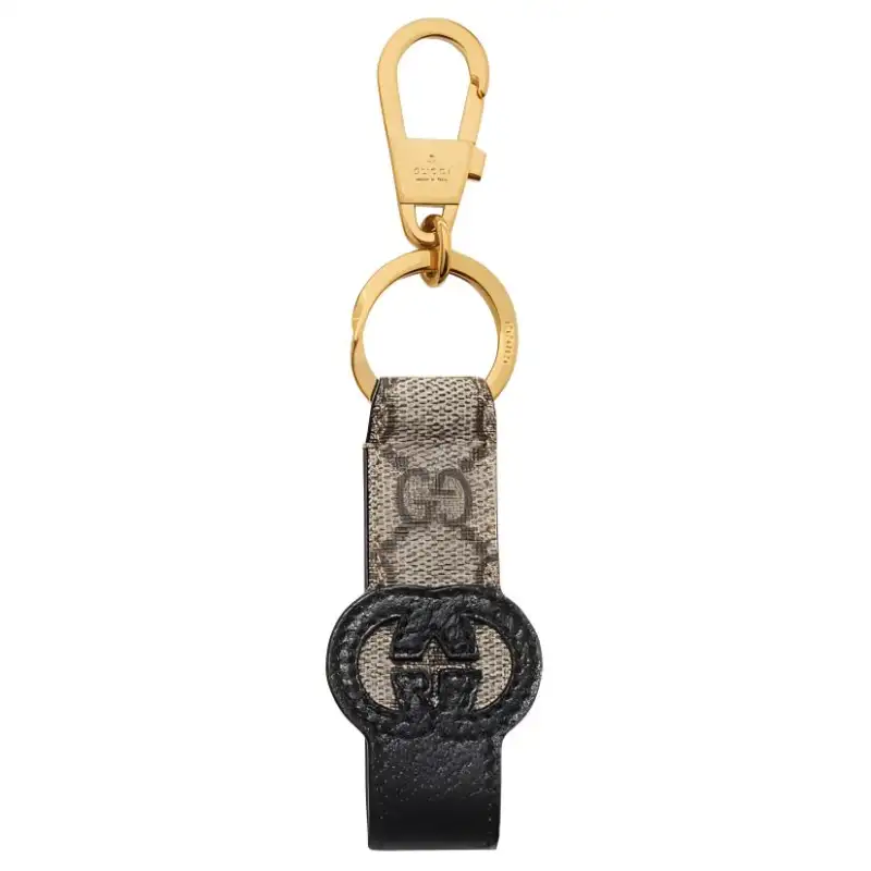 GUCCI Interlocking G Leather Keyring
