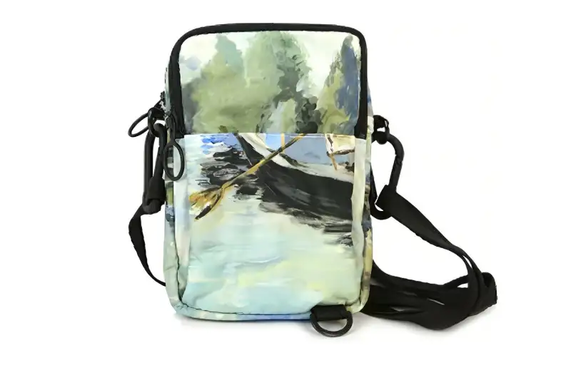 OFF WHITE Nylon Fabric Cell Phone Pouch, Shoulder Bag, Crossbody Bag Regular Men's Multicolor