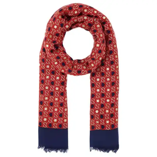 GUCCI Modal Knit Scarves Women's Red