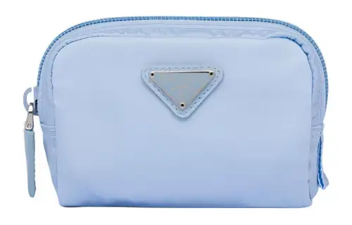 PRADA Re Nylon Fabric Clutch Women's Light Blue