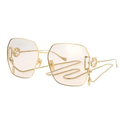 【Previous Season】neck-chain logo-plaque sunglasses