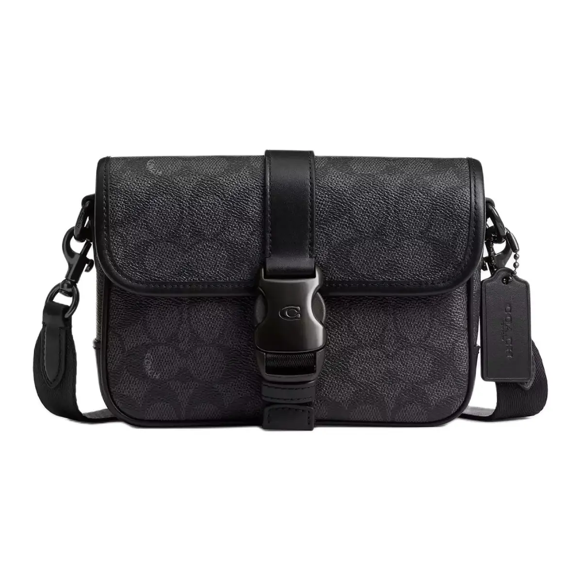 COACH League Coated Canvas Crossbody Bag, Shoulder Bag Small Men's Black