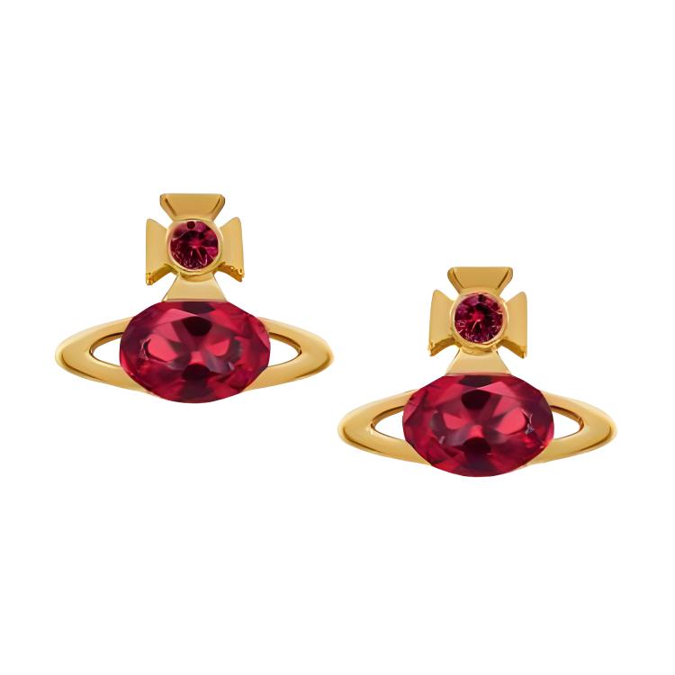 Женские серьги Vivienne Westwood Allie (золотисто-красные)