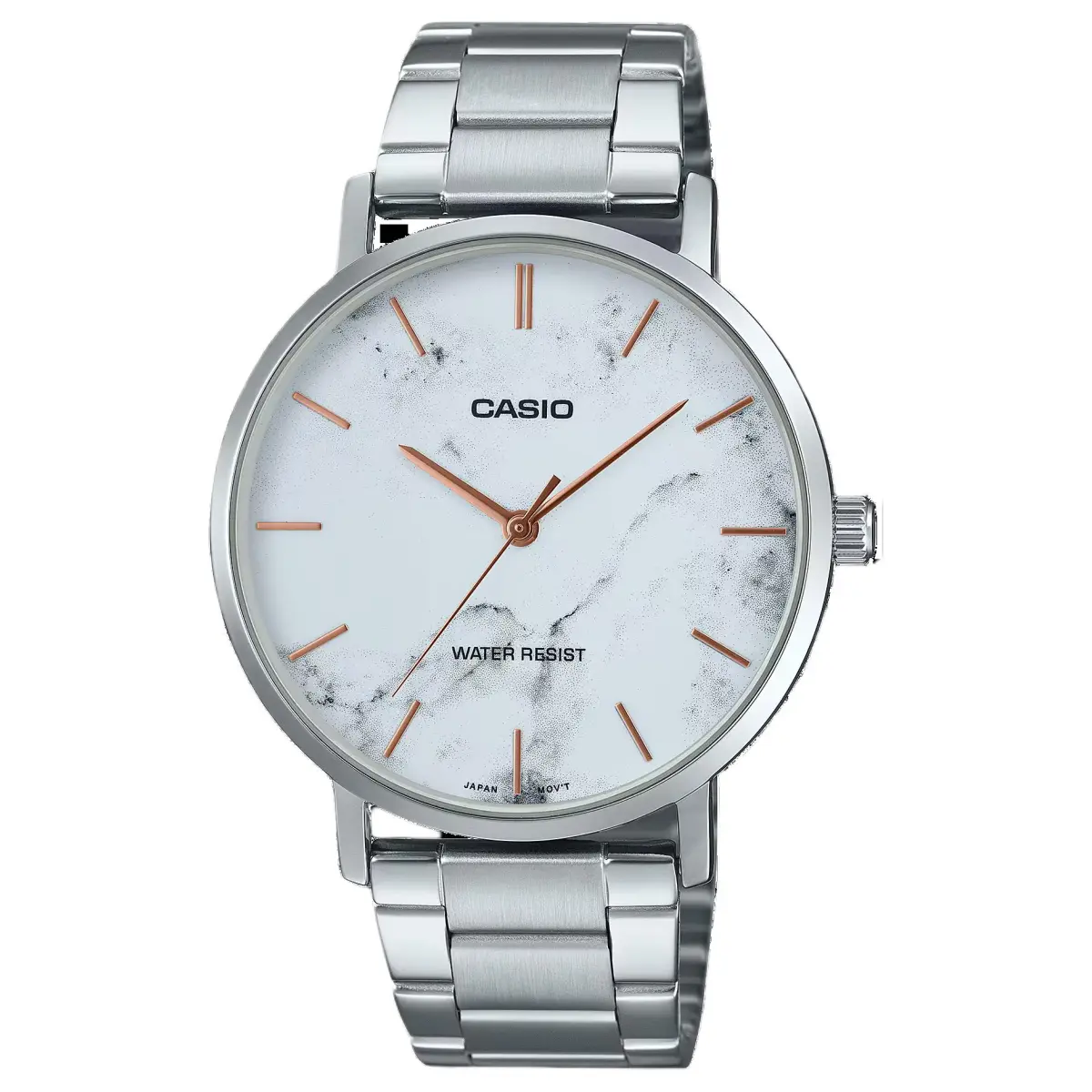 CASIO STANDARD Quartz Movement Stainless Steel Strap Watch Men's Watches White Dial