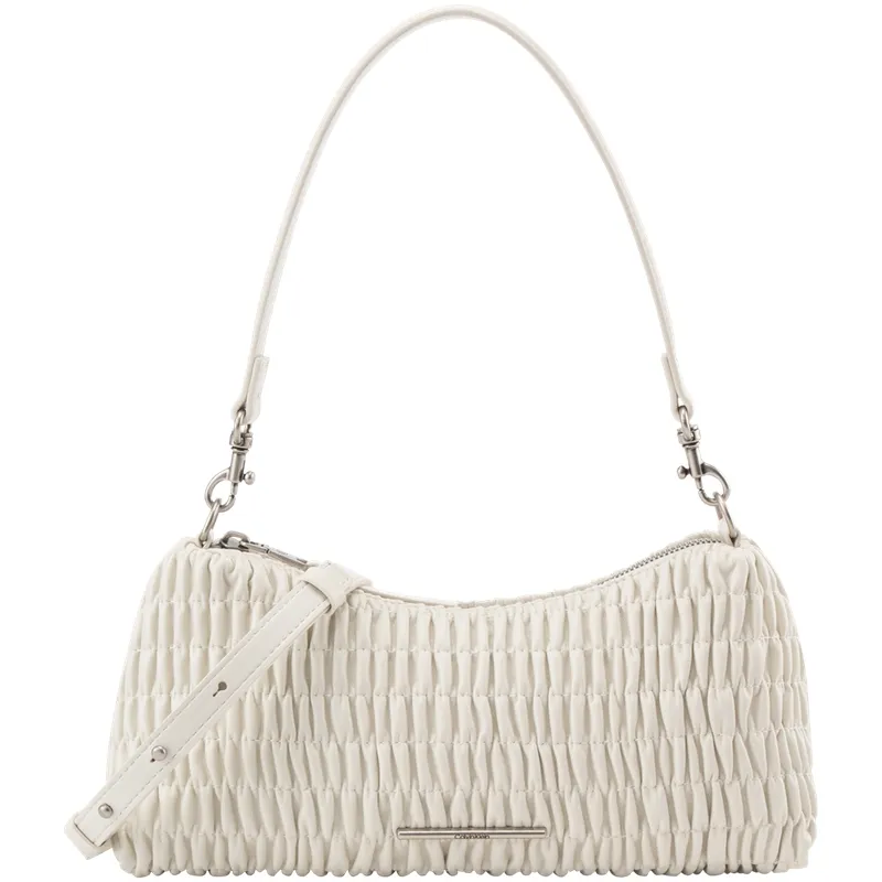 CALVIN KLEIN Blended Material Shoulder Bag Medium Women's Milk White