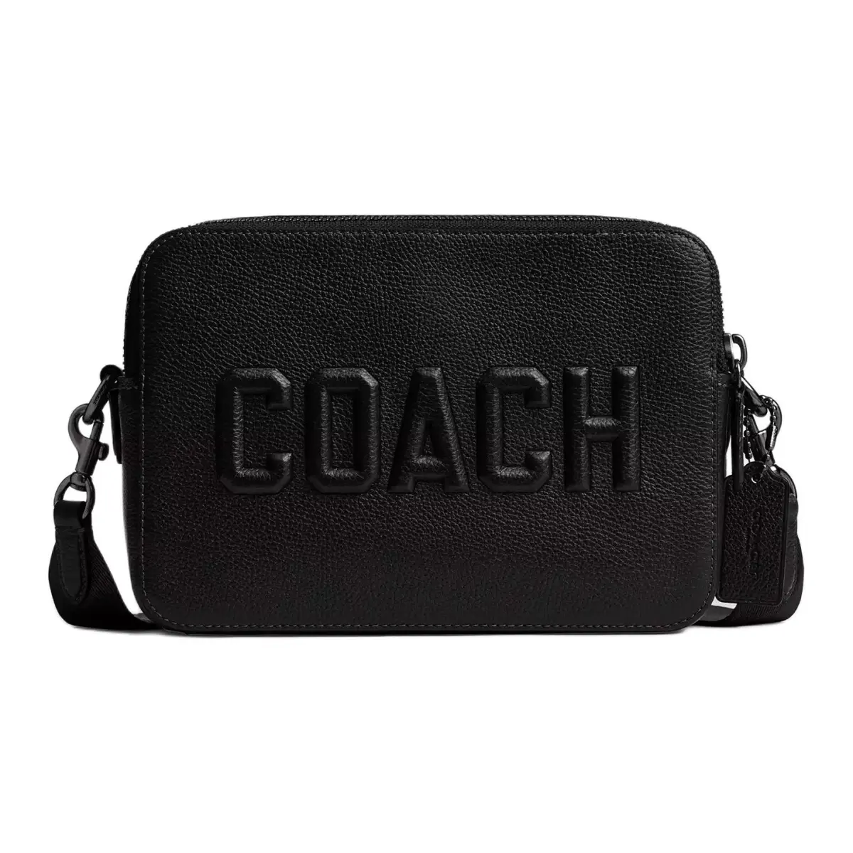 COACH Charter Leather Shoulder Bag, Crossbody Bag Medium Men's Black