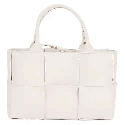 Bottega Veneta ARCO Leather Tote Bag, Shopping Bag, Handbag Mini Women's White