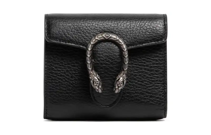 GUCCI Genuine Leather Wallet Women's Black