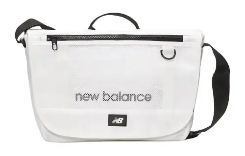 New Balance Nylon Messenger Bag, Shoulder Bag, Crossbody Bag, Handbag Unisex White