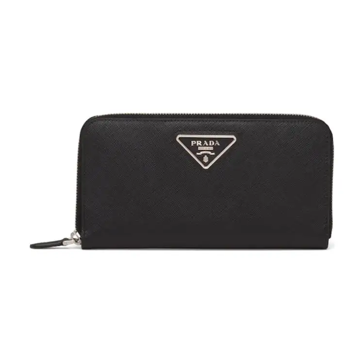 PRADA Saffiano Leather Wallet Women's Black
