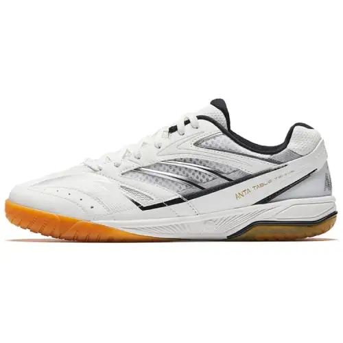 Anta Rotor Blade Badminton Low top Table Tennis Shoes Unisex White Silver Black