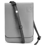 LOEWE Gusset Smooth Calfskin Shoulder Bag, Crossbody Bag Men's Gray