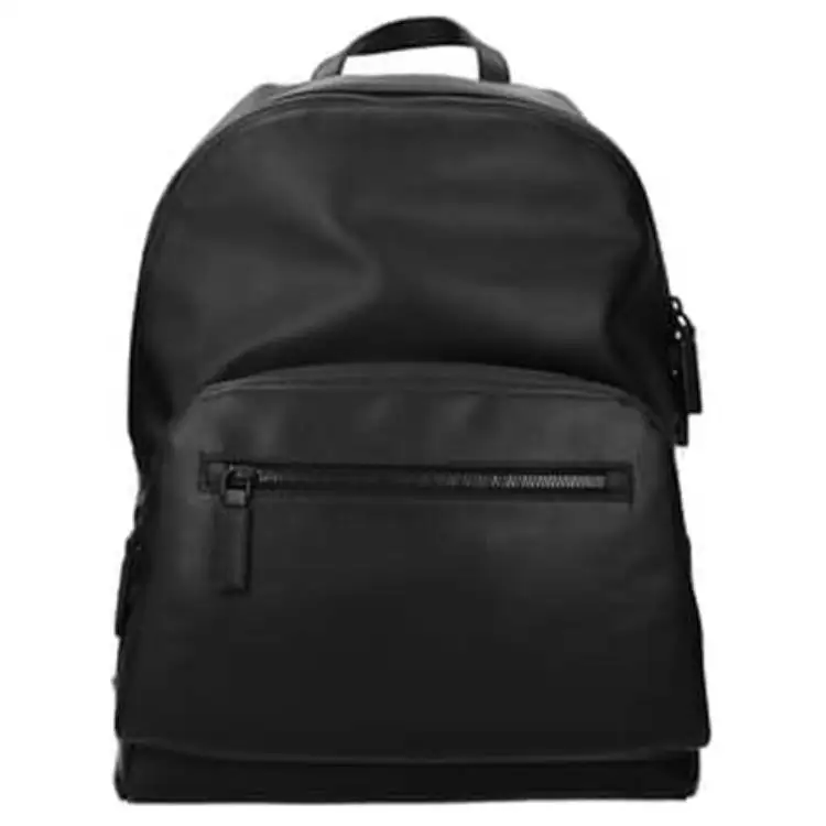 PRADA Zip Closure Leather Backpack Men's Black