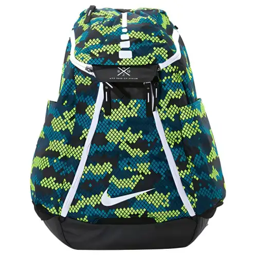 Nike Basketball sports soft heel for gym for training, shoulder pads, straps, green backpack, polyester, men's style