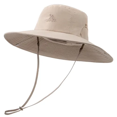 CAMEL Camel Large brim sun protection hat Hiking hat Anti-UV sun hat Cowboy hat Hiking sunshade Nylon/polyester fiber Fisherman hat Men and women same style couple style