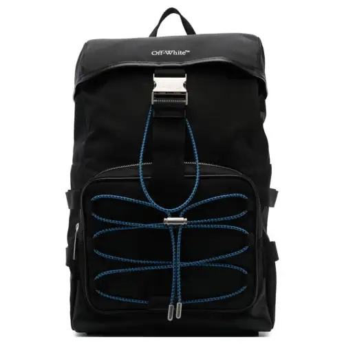 OFF WHITE Courrie Flap Drawstring Backpack Black/Multicolour