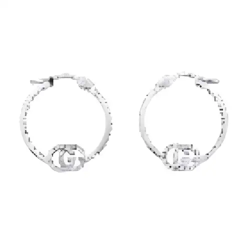GUCCI GG Running Earrings Unisex Silver