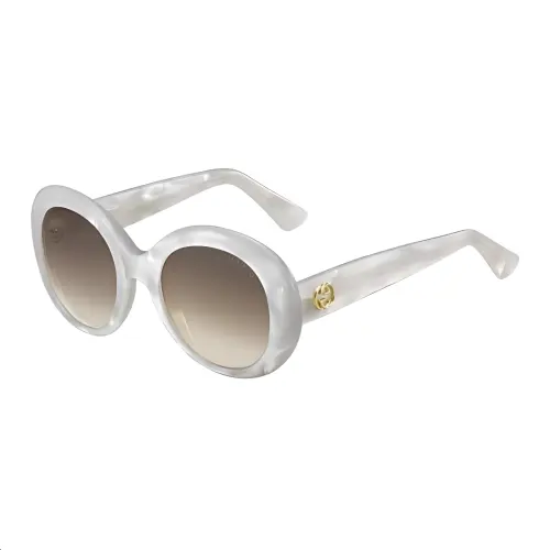GUCCI Round Sunglasses Women's White