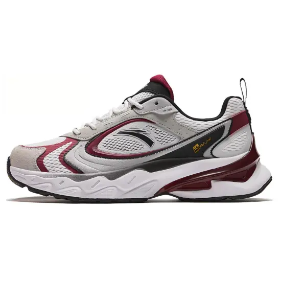 Anta Millennium 7 Cushioning Wear-Resistant Low-Top Casual Shoes Men's White Black Red