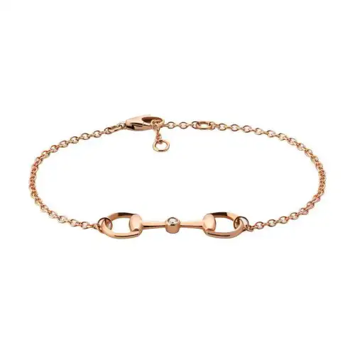 GUCCI 18k Horsebit Diamond Chain Bracelet
