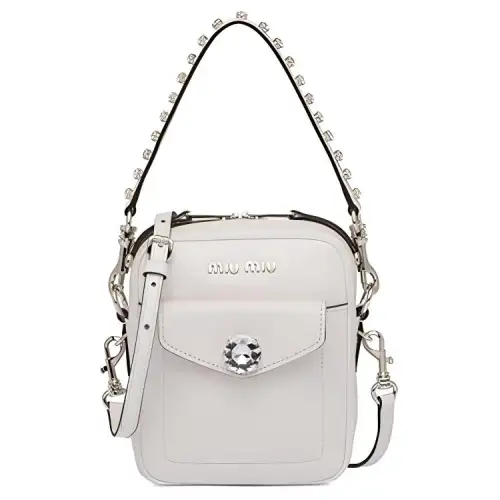 MIU MIU Cow Leather Shoulder Bag, Crossbody Bag, Handbag Women's White